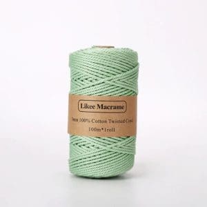 Fil macramé vert pastel 3 mm