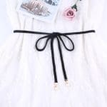 Ceinture macramé noire à perles